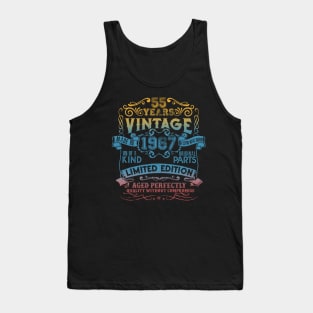 55 Years old Vintage 1967 Limited Edition 55th Birthday Tank Top